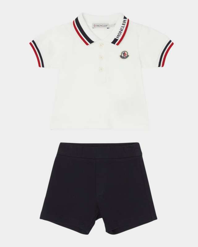 Boy's Short-Sleeve Polo Shirt and Shorts Set, Size 6M-